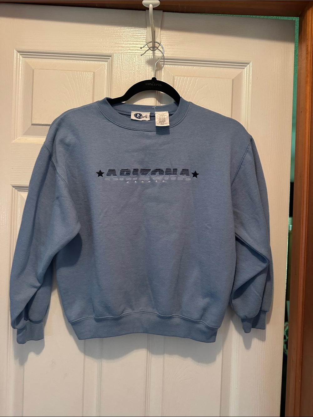 Arizona Jean Company Sky Blue Crewneck Sweatshirt with Logo, women or men’s med